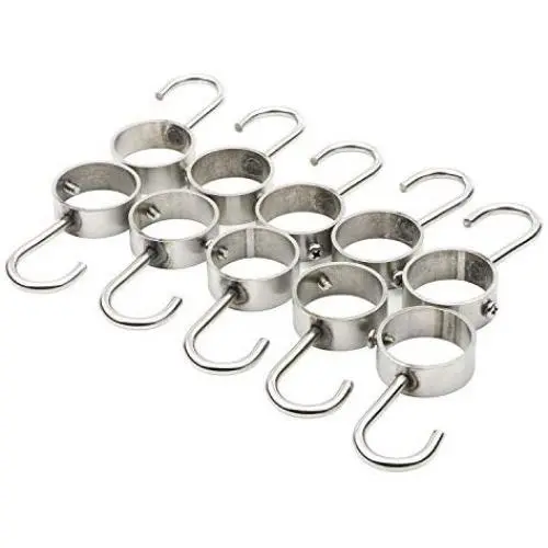 Pxyelec Stainless Steel Bathroom Clothes Coat Hanging Hook Hanger for 1.25 inch / 32mm Dia Rod Tube Pipe, Pack of 10 Pxyelec Stainless Steel Bathroom Clothes Coat Hanging Hook Hanger for 1.25 inch / 32mm Dia Rod Tube Pipe, Pack of 10