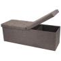 Otto & Ben 45" Storage Folding Toy Boxes Chest with Smart Lift Top Linen Fabric Ottomans Bench Foot Rest for Bedroom and Living Room, Brown