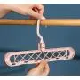 Jitnetiy 3 PCS Space Saving Clothes Hangers 9 Slots Closet Organizer for Shirts Pants Coats (Random Color)