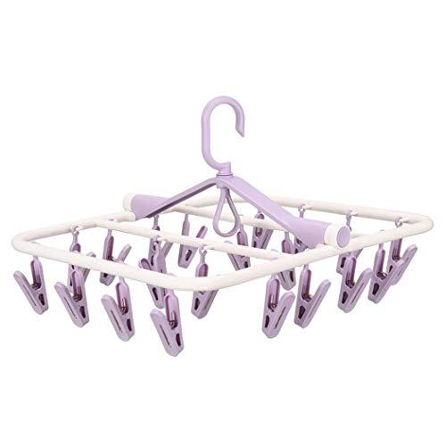 Piokikio 20 Clips Folding Clothes Hanger Dryer Windproof Socks Underwear Drying Rack