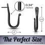 Wall Mounted Hook - Wrought Iron Decorative Blacksmith Handmade Simple Iron Hook for Bathroom and Kitchen, Black Hooks for Hanging Robes, Towels, Coats, Cloths, Bags, Keys and Jewelries - Pack of 3