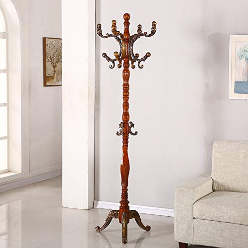 MEIDUO Coat Rack Stand, Entryway Standing Coat Clothes Tree Coat Hanger Coat Hooks for Jacket,Hat,Purse,Scarves,Handbags,Umbrella 3 Colors (Color : Begonia Color)