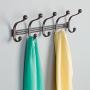 iDesign York Metal 5-Hook Over-the-Door or Wall Mount Rack for Coats, Hats, Scarves, Towels, Robes, Jackets, Purses, 15.62" x 5.35" x 12.83", Bronze
