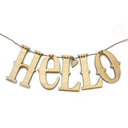 ADORNit, DIY Wood Swag Banner Hanger, Home Decoration - Hello