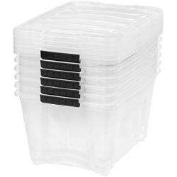 IRIS USA, Inc. TB-28 Stack & Pull Box, 31.75 Quart, Clear, 6 Pack