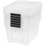 IRIS USA, Inc. TB-28 Stack & Pull Box, 31.75 Quart, Clear, 6 Pack