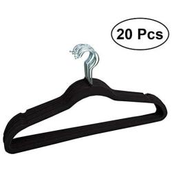 KYCPTNFJ 20pcs Non-Slip Flocked Velvet Huggable Hangers Clothes Hangers Shirts Sweaters Dress Hanger Drying Rack