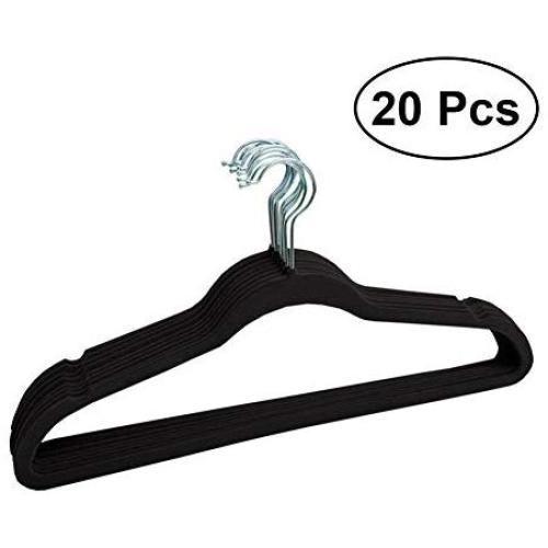 KYCPTNFJ 20pcs Non-Slip Flocked Velvet Huggable Hangers Clothes Hangers Shirts Sweaters Dress Hanger Drying Rack