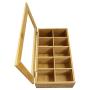 Bamboo Tea Storage Boxes Tea Bag Organizer or Kitchen Condiment Holder Perfect for Tea Lovers Countertop (14.5" x 8" x 4")