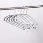 Cocomaya 16.5 Inch Silver Color No Shoulder Bumps Non-Slip Rubber Coating Contour Metal No Bumps Hanger, Sweater Hanger, Suit Hanger with Pants Bar Pack of 10