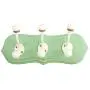 Indianshelf Handmade 1 Artistic Vintage Green Wooden Double Loop Rail Hooks Hangers/Towel Holder Kitchen