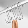 mDesign Metal Wire Over The Rod Hanging Closet Accessory S Hook for Handbags, Belts or Jackets - Snag Free - 8 Pack - Chrome
