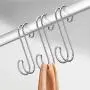 mDesign Metal Wire Over The Rod Hanging Closet Accessory S Hook for Handbags, Belts or Jackets - Snag Free - 8 Pack - Chrome mDesign Metal Wire Over The Rod Hanging Closet Accessory S Hook for Handbags, Belts or Jackets - Snag Free - 8 Pack - Chrome