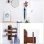 GCFBCL Solid Wood Swivel Coat Hooks Folding Swing Arm 5 Hat Hanger Rail Multi Foldable Arms Towel/Clothes Hanger for Hanging Coat, Belt, Keys, Headset, Etc. in The Home, Kitchen, Bathroom,Walnutcolor