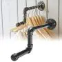 WCHAOEN Industrial Iron Pipe Wall Mounted Clothes Rail Coat Towel Storage Vintage Rack Cloth Hanger Shelf Accessories Tool