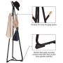 SONGMICS Coat Rack Stand, Coat Tree, Hall Tree Free Standing, with 9 Beech Wood Hooks, for Clothes, Hat, Bag, Black, Natural Grain URCR15BY