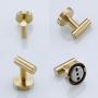 Single Robe Hook, Towel Hook Brushed Gold, SUS304 Stainless Steel Bathroom Clothes Cabinet Closet Coat Hook Wall Mounted,Round,Heavy Duty Door Hanger, 2 Pack