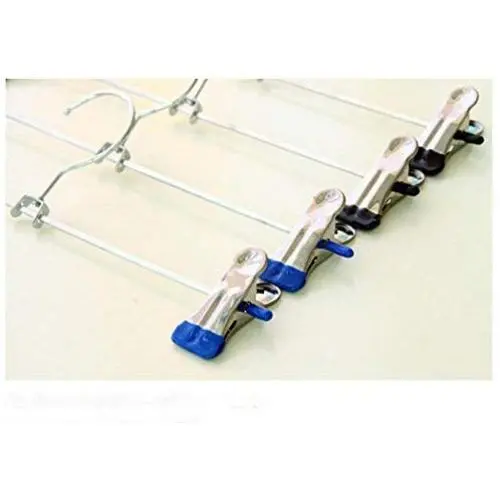 10pcs Random Color Hangers for Clothes Stainless Steel Clip Stand Hanger Pants Skirt Kid Clothes Adjustable Pinch Grip Cabide 10pcs Random Color Hangers for Clothes Stainless Steel Clip Stand Hanger Pants Skirt Kid Clothes Adjustable Pinch Grip Cabide