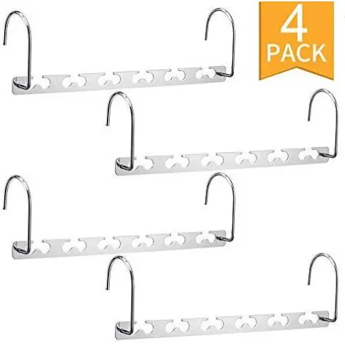 TerHoo Magic Hangers Space Saving Hangers for Clothes Closet Space Saving Wardrobe Clothing Hanger Oragnizer, 2019 Wonder Space Saver Hangers (4 Pack)