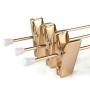 Amber Home Real Rose Gold Metal Slacks Pants and Skirt Hanger with Adjustable Clips Hang Rack with Swivel Hook (Rose Gold, 5 Pack)