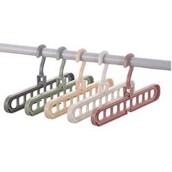 10pcs Random Color Multi-Port Support Circle Clothes Hanger Clothes Drying Rack Multifunction Space Saving Hanger Magic Clothes Hanger