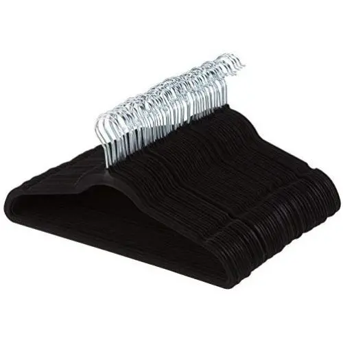 AmazonBasics Velvet Suit Hangers - 50-Pack, Black (Renewed) AmazonBasics Velvet Suit Hangers - 50-Pack, Black (Renewed)