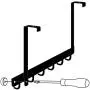 WEBI Over The Door Hook Rack,Over The Door Towel Rack with 6 Hooks for Hanging,Door Hanger Towel Hanger Over Door Coat Rack for Clothes,Bathroom,Chromed
