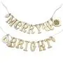 ADORNit DIY Wood Swag Banner Hanger - Word Text (Merry and Bright) ADORNit DIY Wood Swag Banner Hanger - Word Text (Merry and Bright)