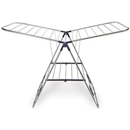 CRESNEL Stainless Steel Clothes Drying Rack ? Adjustable Gullwing and Foldable for Easy Storage ? Rust-Proof for Indoor and Outdoor Use