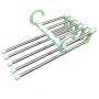 Adaap 5-Layer Collapsible Stainless Steel Pants Hanger Jeans Clothes Storage Bag Folding Storage Rack Space-Saving Storage Rack Hanging(Green)