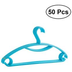 TINKSKY 50PCS Anti-Skid Non-Slip Garment Clothes Hangers Heavy Duty Suit Hanger Drying Laundry Hooks Closet Space Saving Oraganizer Racks (Blue)