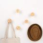 Enfei Wood Coat Hooks Wall Mounted Organizer Hangers Hat Rack Decorative Craft Clothes Hooks Setb
