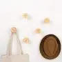 Enfei Wood Coat Hooks Wall Mounted Organizer Hangers Hat Rack Decorative Craft Clothes Hooks Setb