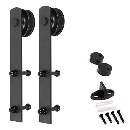 U-MAX Sliding Barn Door Hardware Straight Hangers, Set for Two (I Shape Hangers)