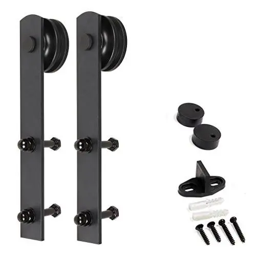 U-MAX Sliding Barn Door Hardware Straight Hangers, Set for Two (I Shape Hangers)
