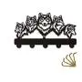 ANMY Wildlife Wolf Decorative Wooden Wall Hanger Wolf Family Clothes Wall Hooks Coat Rack Keys Holder Organizer Hook,Black