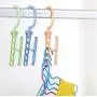 10pcs Random Color Plastic 5 Circle Multilayer Windproof Clothes Hanger Organizer Fixed Holder Storage Racks Buckle Hanger Anti-Slip Home