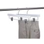 Nature Smile Solid Lotus Wood Deluxe Wooden Pants Hangers Bottom Hanger Jeans Hanger Skirt Hanger with 2-Adjustable Clips Anti-rust Hook Pack of 10 (White)