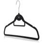 HANGERWORLD 20 Black 18inch Flocked Velvet Non Slip Coat Clothes Garment Hangers Trouser Accessory Bar Multi Hook