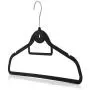 HANGERWORLD 20 Black 18inch Flocked Velvet Non Slip Coat Clothes Garment Hangers Trouser Accessory Bar Multi Hook HANGERWORLD 20 Black 18inch Flocked Velvet Non Slip Coat Clothes Garment Hangers Trouser Accessory Bar Multi Hook