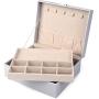 goldwheat Two-Layer Leather Jewelry Boxes Watch Case Earring Organizer Jewelry Display Storage Box