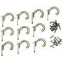 aXXcssqw9b Self Strong Adhesive Hook - 10Pcs Vintage Single Mini Holder Wall Door Cabinet Hanger Clothes Towel Organizer Gold