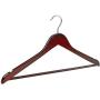 FloridaBrands Wooden Dress Hangers, Mahogany Wood Suit Clothes Hangers with High Grade Extra Smooth Finish & Chrome Hook to Organize Your Wardrobe - (Pack of 24)