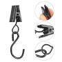 ATPWONZ 50pcs Black S Hanging Hook with Clips Multifunctional String Light Hangers Curtain Clips