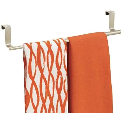 mDesign Adjustable, Expandable Kitchen Over Cabinet Towel Bar Rack - Hang on Inside or Outside of Doors, Storage for Hand, Dish, Tea Towels - 9.25" to 17" Wide - Satin mDesign Adjustable, Expandable Kitchen Over Cabinet Towel Bar Rack - Hang on Inside or Outside of Doors, Storage for Hand, Dish, Tea Towels - 9.25" to 17" Wide - Satin