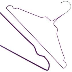 HANGERWORLD 20 Purple Coating 16inch Metal Wire 13 Gauge Pants Bar Coat Clothes Garment Hangers