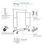 Hommoo Clothing Hanger Garment Rack Heavy Duty Steel Double Rod Adjustable Garment Rack Rolling Clothes Organizer Hanger on Wheels,Silver