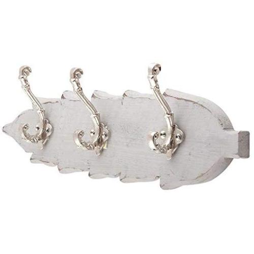 Indianshelf Handmade 1 Artistic Vintage Grey Wooden Small Wall Hooks Hangers/Clothes Hooks Wall Mount