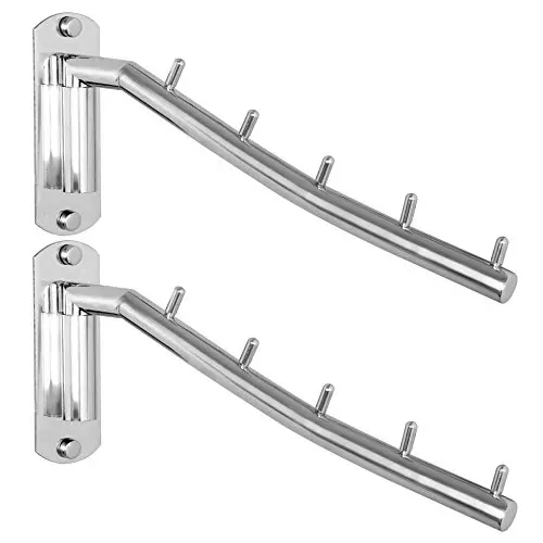 WEBI Clothes Hanger Wall mounted-180 Degree Swing Arm Space Saving-Clothes Drying Rack for Laundry Room- Stainless Steel 304, Wall Mount, Chrome ? 2 Packs WEBI Clothes Hanger Wall mounted-180 Degree Swing Arm Space Saving-Clothes Drying Rack for Laundry Room- Stainless Steel 304, Wall Mount, Chrome ? 2 Packs