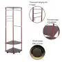 HSada Coat Rack Stand - Super Easy Assembly NO Tools Required - Multi-Functional Corner Garment Rack Clothing Rack with Hanger and 2-Tier Durable Shelf for Shoes Clothes Storage - Ship from US